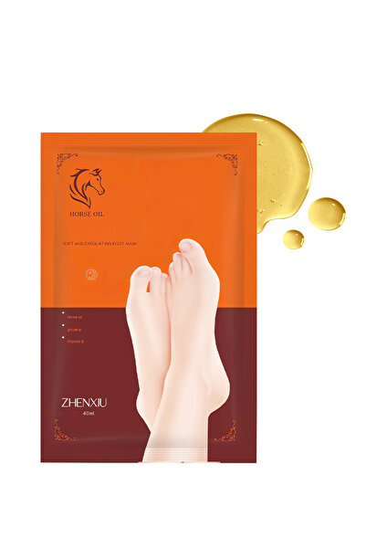 ZHENXIU قناع للقدم بزيت الحصان، قناع تقشير القدمين المرطب والمغذي والمُصلح بع...