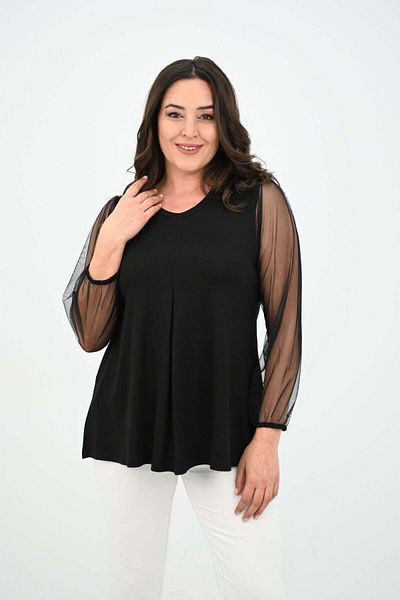 Bigsize Women's plus size blouse 1857-24 - Black, 6XL