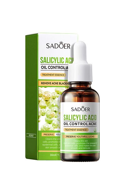 SADOER Salicylic Acid Serum, Anti-Acne Oil Control Treatment Essence, Remove Blackheads, Delicate Skin 30ml