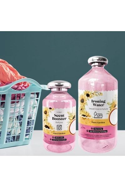 JollyMag Set Parfum Concentrat pentru Spalat Rufe, 250 ML si Apa Parfumata pentru Fierul de Calcat, 1 L, Pure
