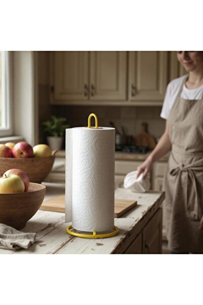 Monica Papatya Series Yellow Metal Vertical Towel Holder