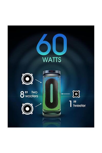 MAGIC SING مكبر صوت ماجيك ستار بوم بوكس للحفلات مع ميكروفونين باللون الأسود