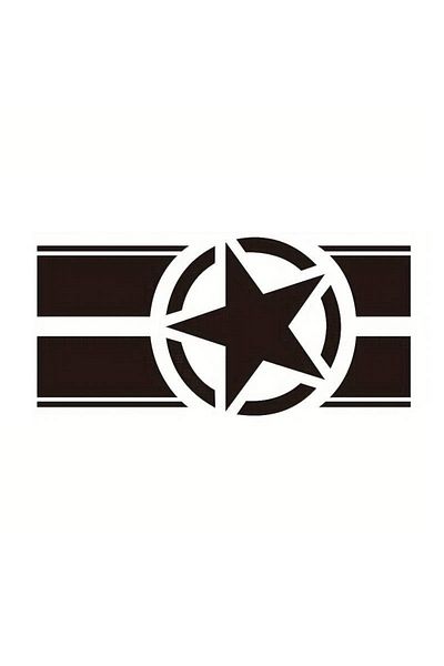 JollyMag Sticker autoadeziv pentru vehicule Off Road, model "Army Star", dimensiune 90 x 43 cm, Neagra