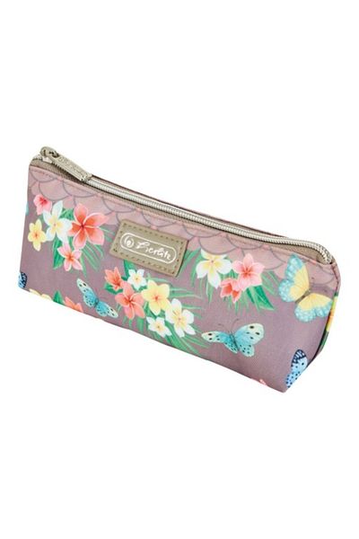 Herlitz Penar Etui, Culoare Multicoloră, Material Textil, 21,5 x 5 x 8,5 cm, Motiv Fluturi Ladylike