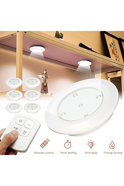 JollyMag Set 6 Lampi LED Wireless, autoadezive, cu telecomanda, pentru ilumin...