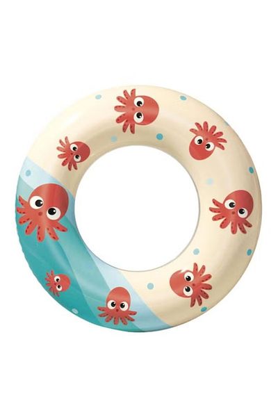 BESTWAY Color Blast 61cm Kids’ Swim Ring with Grab Rope & Repair Patch – Fun Outdoor Water Toy