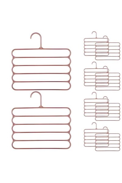 JollyMag Set 20 Umerase Mercaton din Plastic, cu 5 Pozitii, Pantaloni, Fuste sau Cravate, 31 x 31 cm, Maro