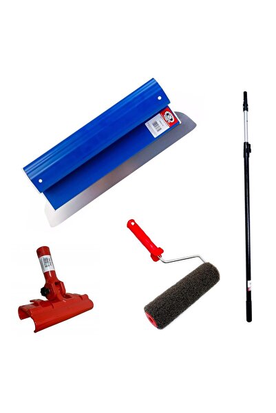 JollyMag Set gletiera profesionala, inox, 80 cm x 0.4 mm, suport, maner prelu...