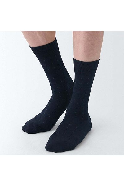 Muji Right Angle Business Socks, Dot Pattern