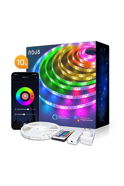 Nous Banda LED Smart F2 WiFi, 10 metri, Control APP