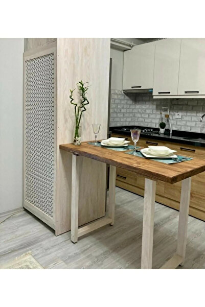 MODERN LİFEE Bar Masası Yüksek Yemek Masası Doğal Ahşap