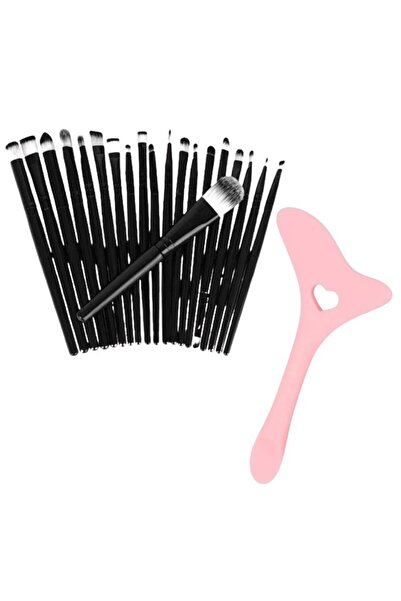 JollyMag Profesionálna sada na líčenie s 20 antialergickými štetcami a multifunkčnou šablónou na očné linky 4 v 1