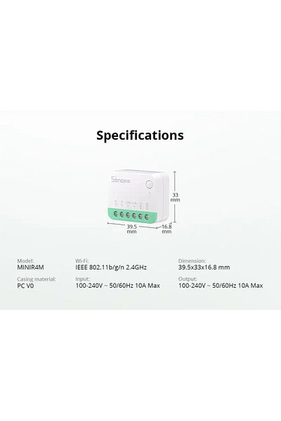 Sonoff Releu Smart Wifi MINIR4M Extreme - Matter