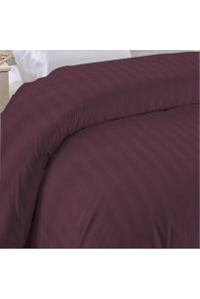 HomePuls Fitted Bed Sheet Damask Cotton 100% Stripe 1 cm, 210 x 250 cm for 160 x 200 cm mattress, Purple