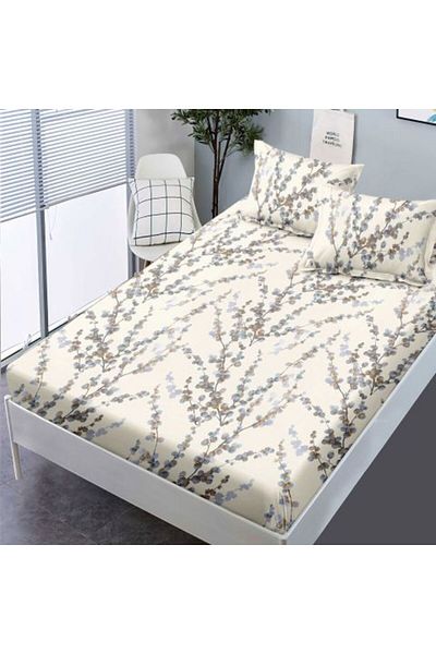 Ralex Set husă pat Finet + 2 fețe perne pentru saltea de 180 x 200 cm, Crenguțe