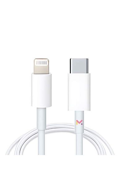 JollyMag Set 3 Cabluri de Date si Incarcare, Type-C / Lightning, Albe, 2A, Viteza 10 Gbps, 1 M