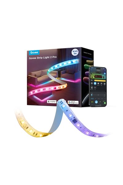 Govee Banda LED H61F5 2 Pro, 5M, RGBWW, 60 LEDs m, Alexa, Google Asistant, Matter, Bluetooth, Wi-Fi