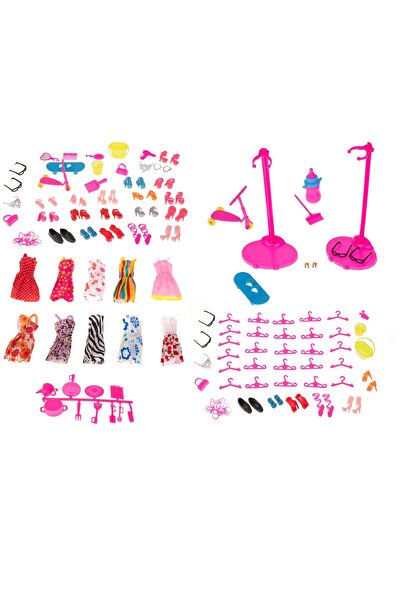 JollyMag Set 85 haine si accesorii pentru papusi, 3 ani +, Multicolor