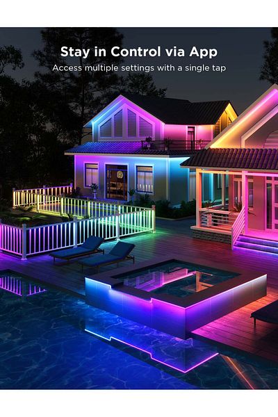 Govee Banda LED Profesionala Phantasy H70A1, RGBICWW, IP65, Sincronizare Muzica, Wifi, 10m, Exterior