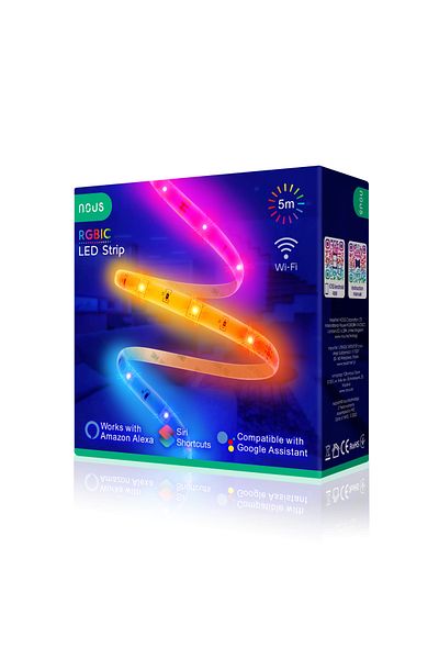 Nous Banda LED Wifi RGBIC F4, 5m, Smart, Sincronizare Muzica