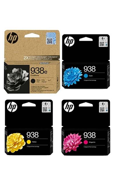 HP 938E Black High Capacity & Cyan, Yellow, Magenta Normal Capacity Original Ink Cartridge (Set of 4