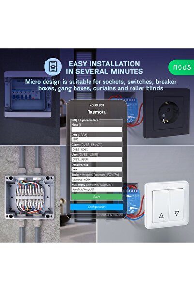 Nous Releu wireless B3T PM, 16A, Tasmota, Matter