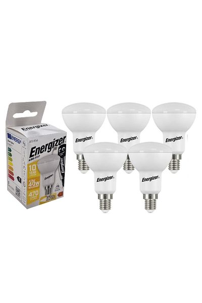 Energizer Set 5 becuri LED, R50, E14, 4.9W, 470 lumeni, 2700K, lumină caldă, clasa energetică F