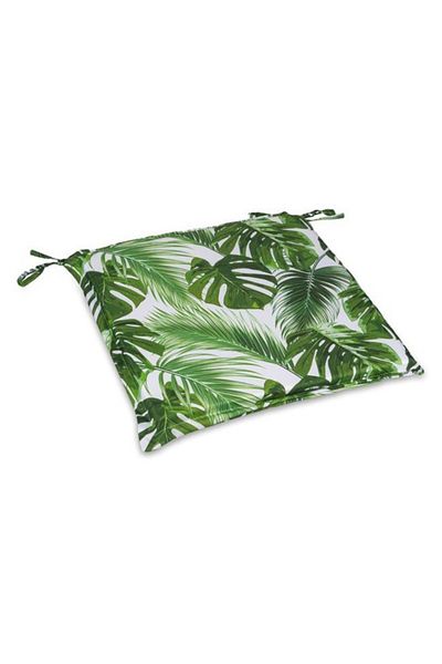 OEM Summer Chair Cushion, Water-Resistant White, Tropical Leaves Design