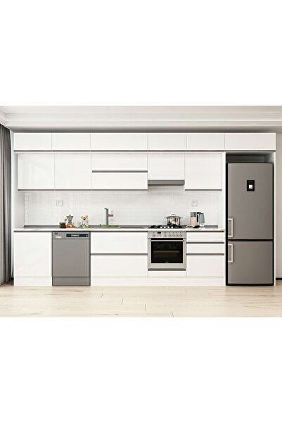 Alvinka 410X240 Cm High Gloss Mutfak Dolabı Mb-E90S60S60-1 High Gloss | Beyaz...
