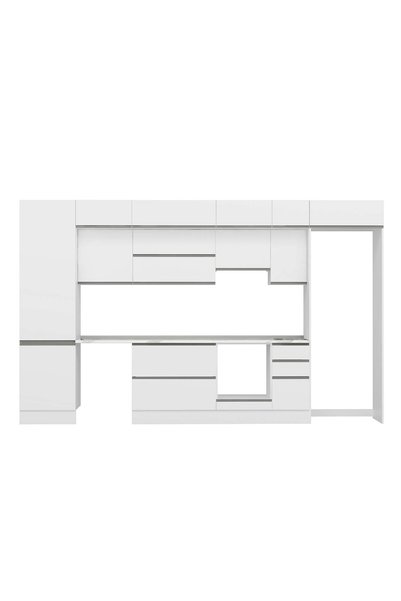 Alvinka 380X240 Cm High Gloss Mutfak Dolabı Mbb-E80B60S40-1