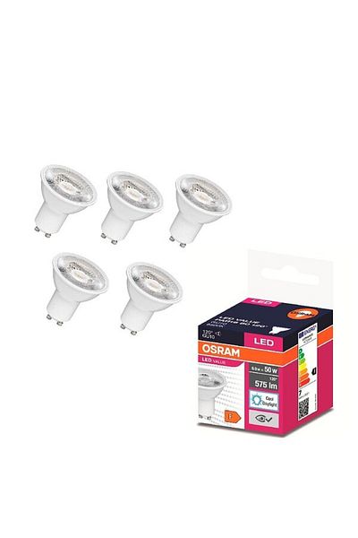 Osram Set 5 spot LED bulbs GU10, 6.9W, cold light, 6500k, 575 lm, energy class F