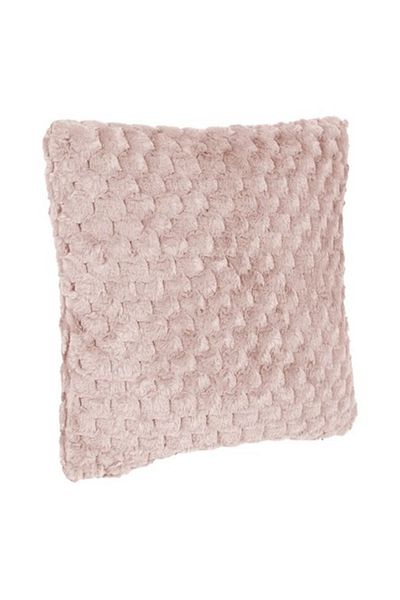 OEM Winter Decorative Pillow with Faux Fur Pink Balls Model