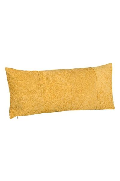 OEM Winter Decorative Pillow Chenille Mustard Yellow with Stripes