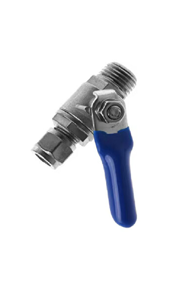 Generic مجموعة صمامات كروية لمدخل التناضح العكسي لتنقية المياه، أنبوب 1/2 بوصة BSP إلى 1/4 بوصة