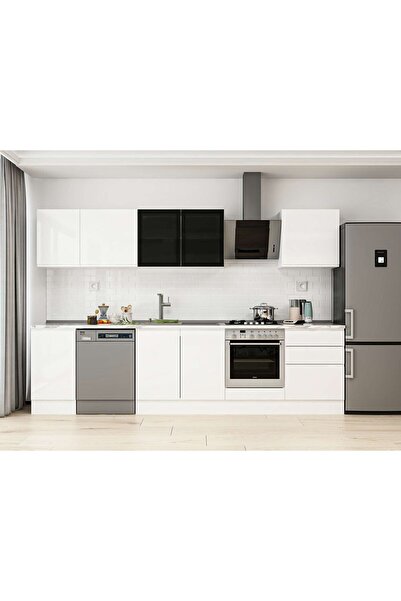 Alvinka 305X210 Cm High Gloss Mutfak Dolabı M-E80S45S60-3 High Gloss | Beyaz ...
