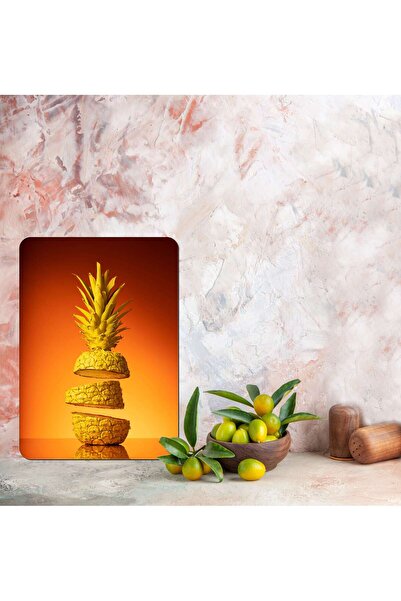 CONCEPT CAM Glass Cutting Board and Presentation Holder, 20X30, 4 Mm, Cut Pineapple Pattern