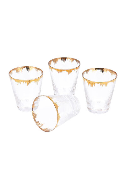 Generic Painted Tumbler Glass With Gold On Top 4 Pcs