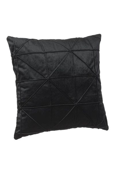OEM Winter Decorative Pillow Black Velvet Geometric Shapes