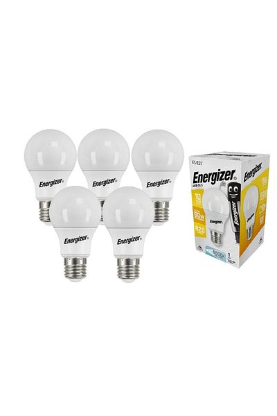 Energizer Set 5 becuri LED Energizer, E27, 8.8 W, echivalent 60 W, 820 lumeni, 6500k, lumina rece, clasa energ