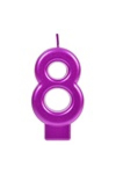 OEM Birthday Candle Fuchsia Metallic No.8