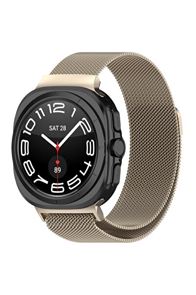 Flo Watch Strap for Samsung Galaxy Watch Ultra 47mm, F62, Stainless Steel, Titanium