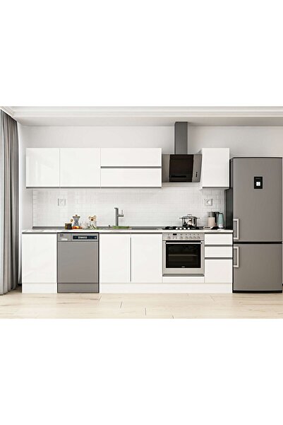 Alvinka 300X210 Cm High Gloss Mutfak Dolabı M-E90S50S40-2 High Gloss | Beyaz ...