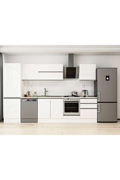 Alvinka 320X210 Cm High Gloss Mutfak Dolabı Mb-E80B60S60-2 High Gloss | Beyaz...