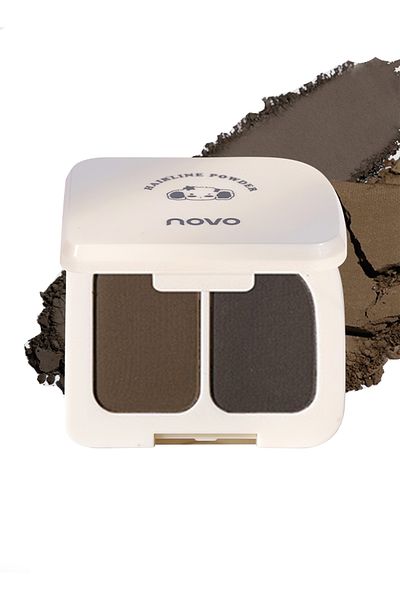 No-vo Two-Colors Hairline Powder, Instantly Hairline Powder, Quick Cover Grey Hair Root Concealer