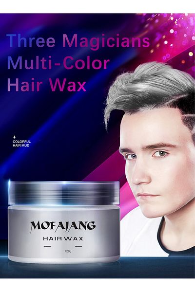 MOFAJIANG Temporary Hair Color Wax, Non-Greasy Matte Hair Wax Pomade for DIY Hairstyle Cosplay Party, 120g