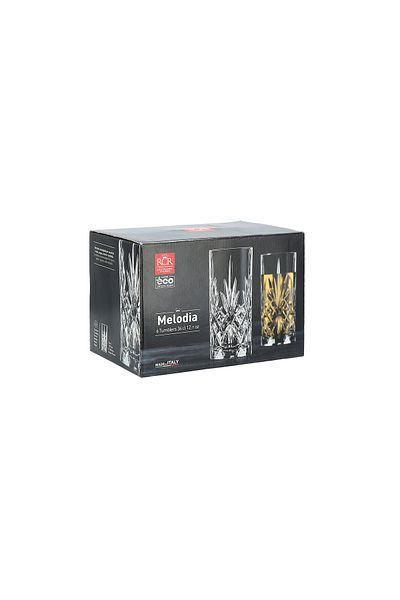 RCR transparent crystal glassware 6 pcs set with base