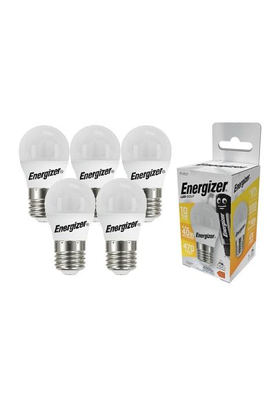 Energizer Set 5 becuri LED mini Energizer, 4.9W, E27, 470lm, 4000K, lumină neutră, clasa energetică E