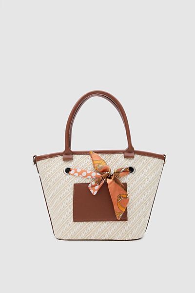 Shule Bags Modena Hand and Shoulder Bag with Shawl Accessory Brown