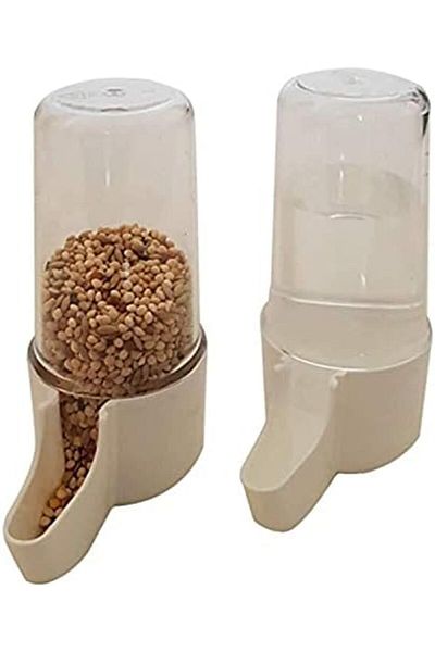CHT 2 PC Feeder Drinker Bottle bird cage drinker and feeder for all small bird made in Italy, 2 pc, 50 m