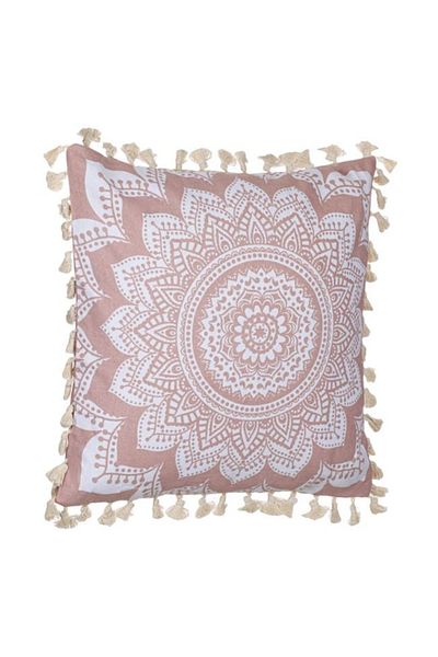 OEM Summer Cotton Pillow Pink Mandala Tassels
